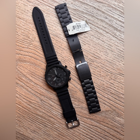 🎁Fossil Mens Matte Black Chronograph Watch - Picture 2 of 10